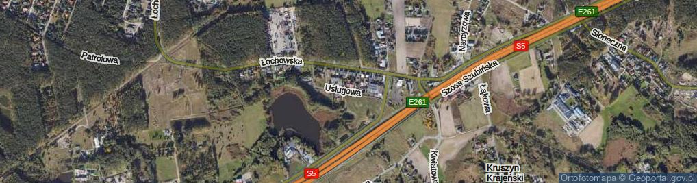 Zdjęcie satelitarne Usługowa ul.